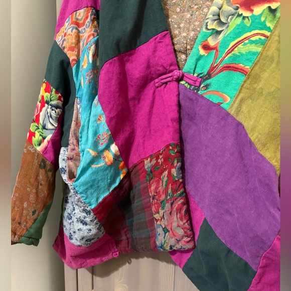 Unique Quilted patchwork Boho Shawl Jacket - Picture 2 of 6